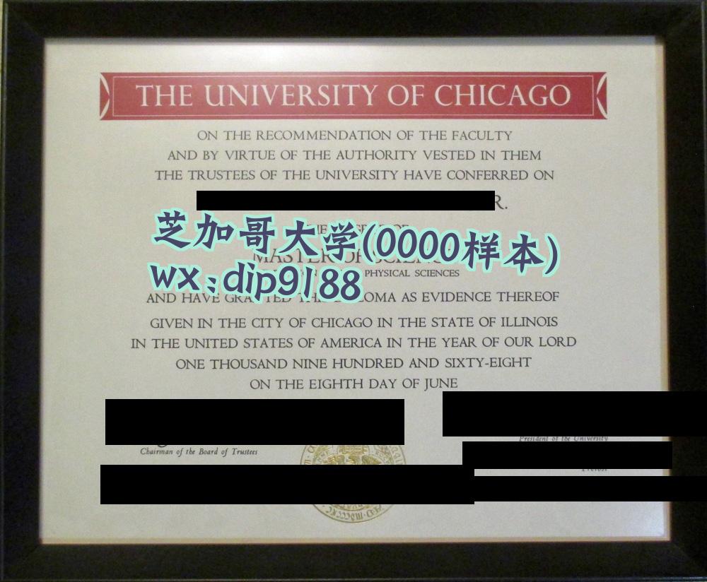 芝加哥大学学历0000毕业证样本图