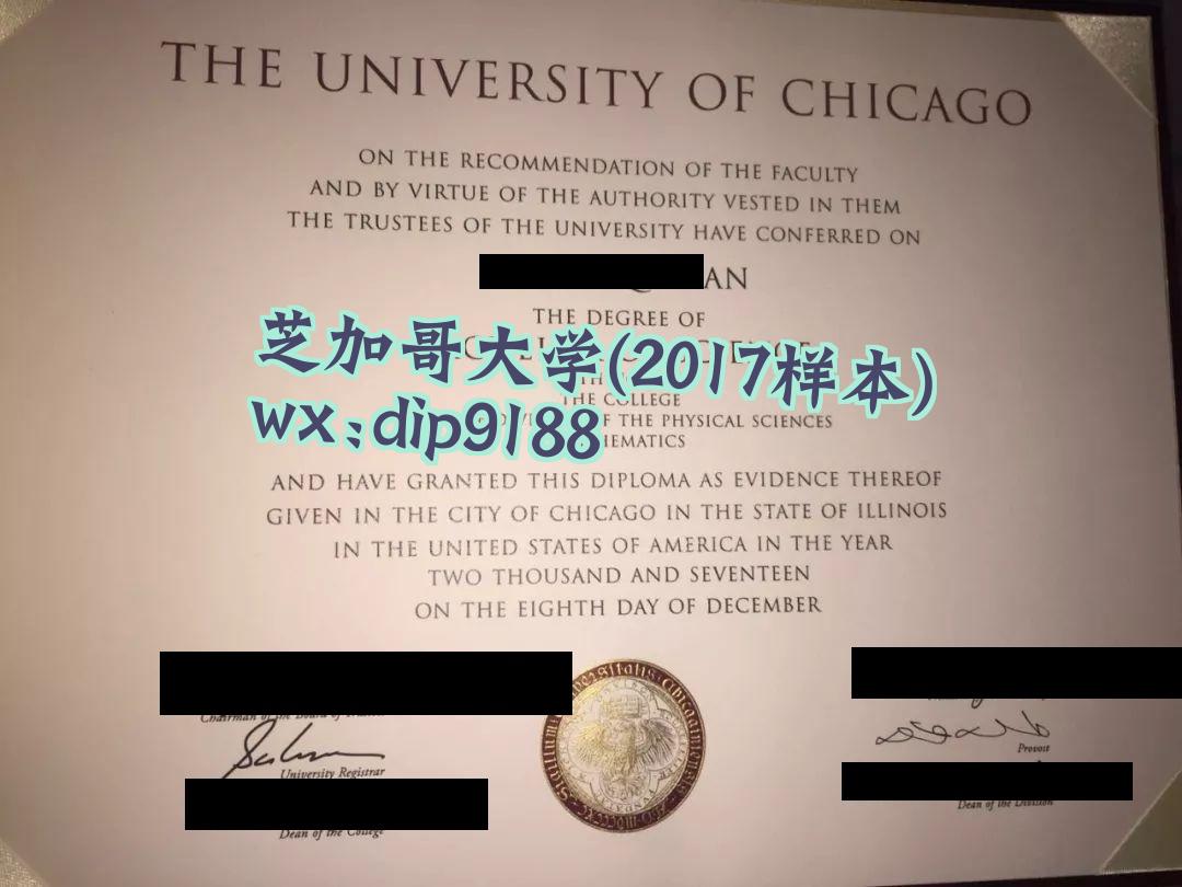 芝加哥大学学历2017毕业证样本图