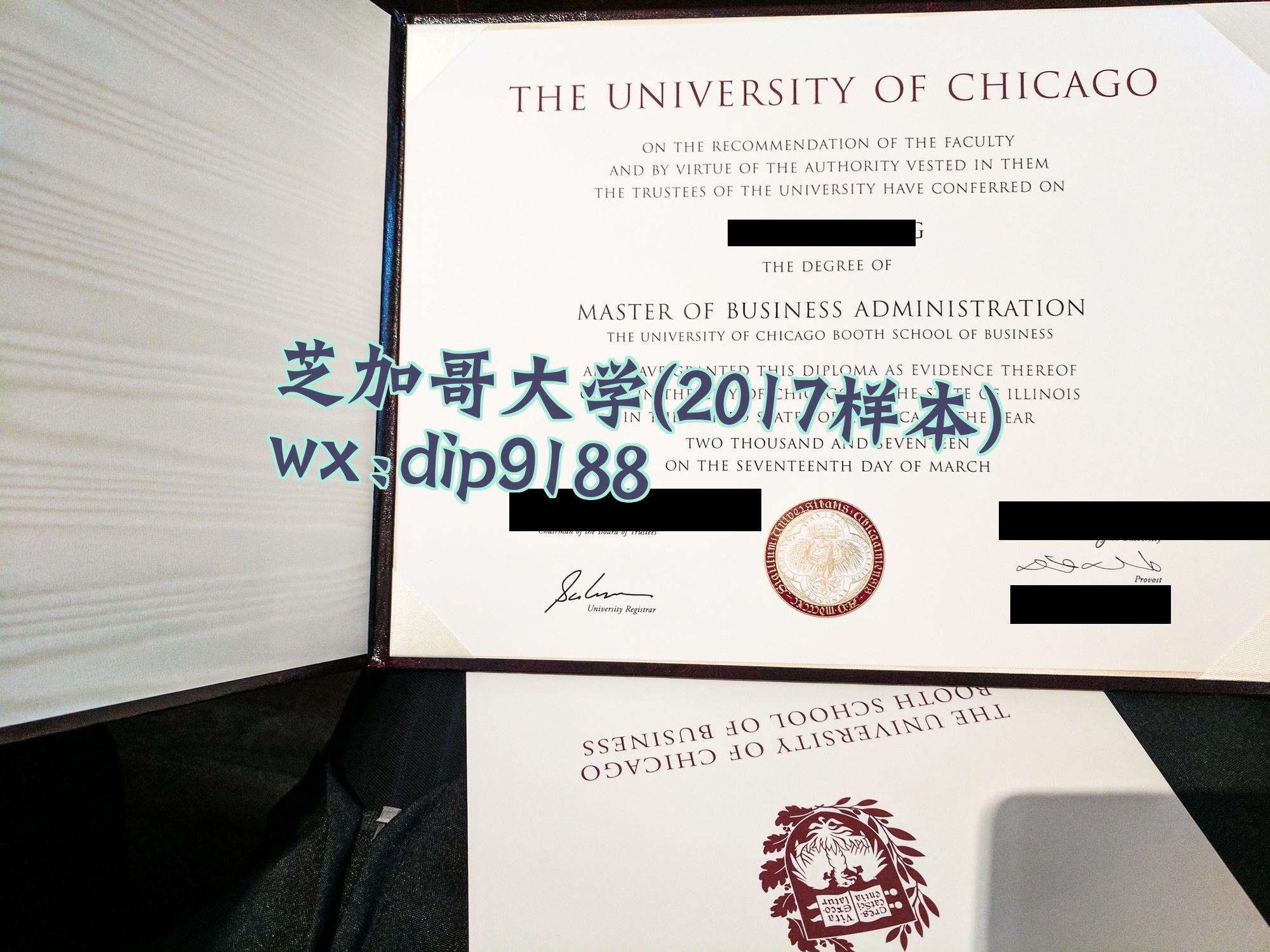 芝加哥大学学历2017毕业证样本图