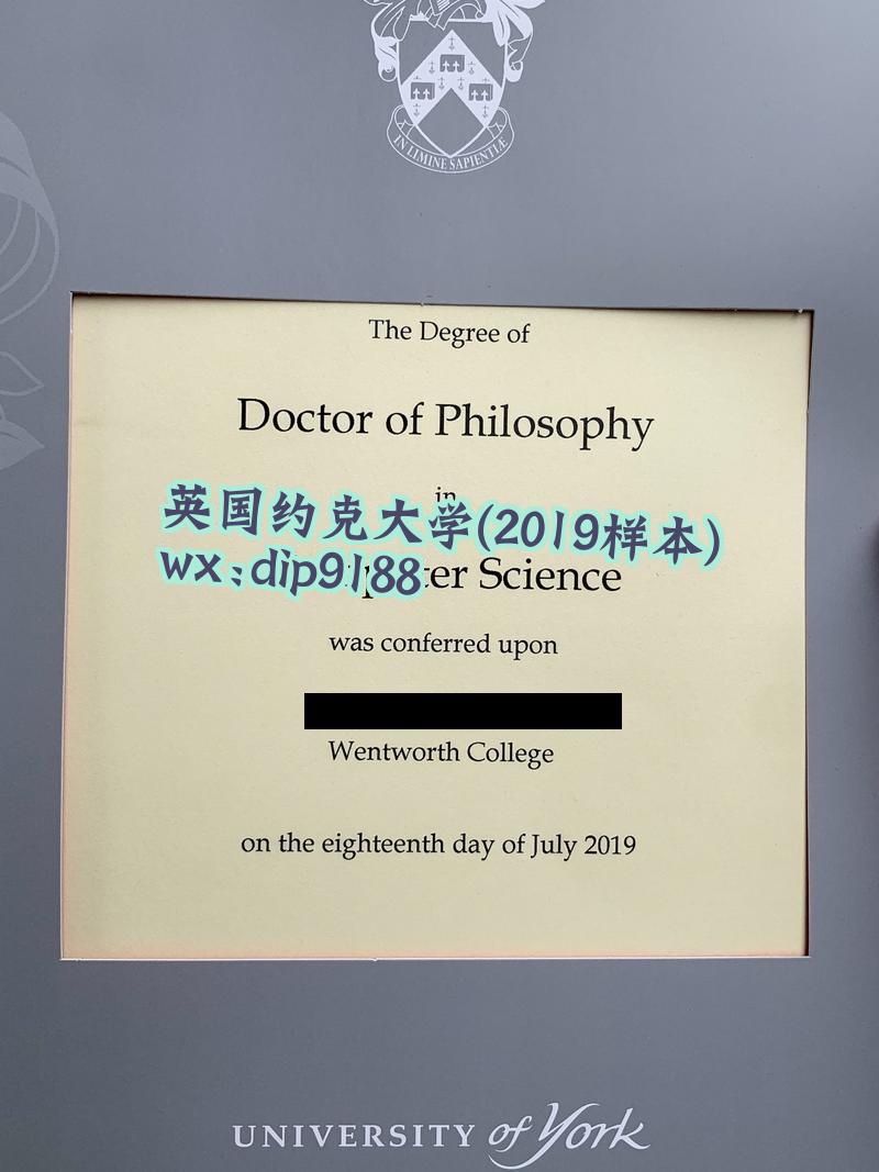 英国约克大学学历2019毕业证样本图