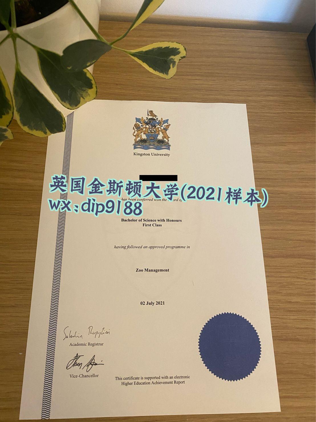 英国金斯顿大学学历2021毕业证样本图