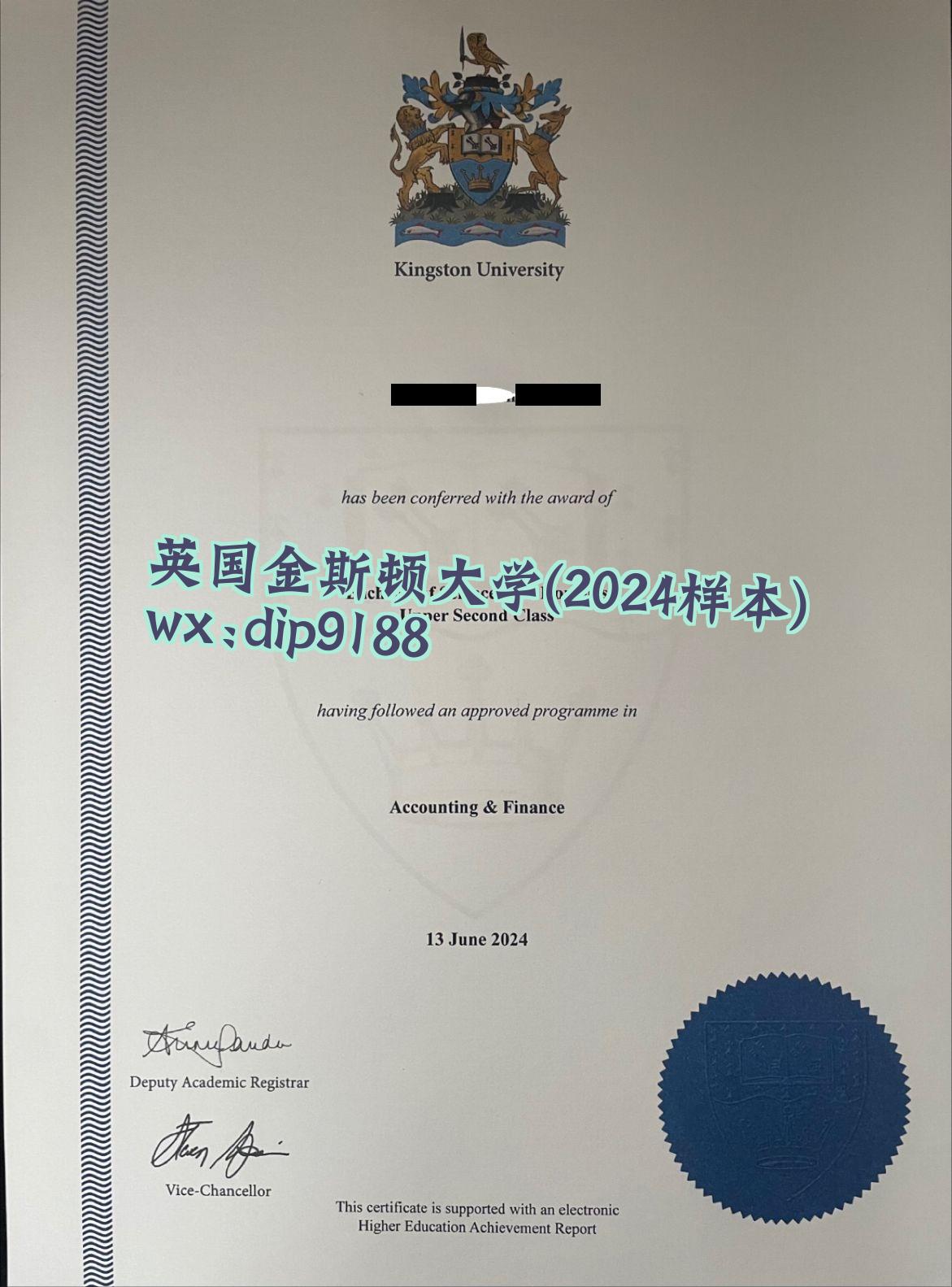 英国金斯顿大学学历2024毕业证样本图
