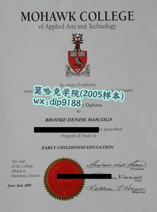 莫哈克学院学历2005毕业证样本图