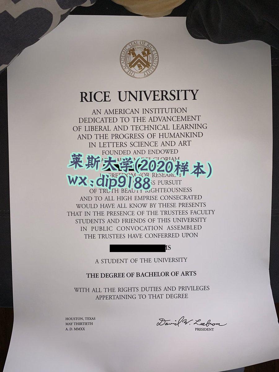 莱斯大学学历2020毕业证样本图