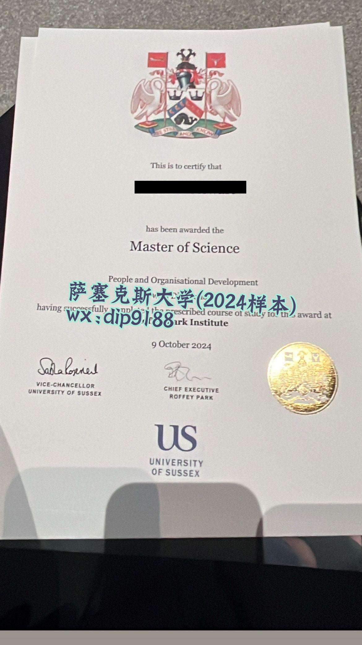 萨塞克斯大学学历2024毕业证样本图