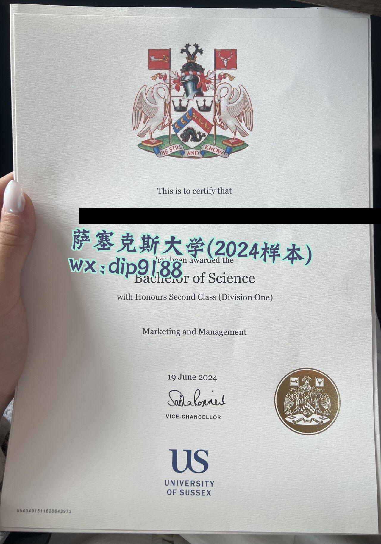 萨塞克斯大学学历2024毕业证样本图