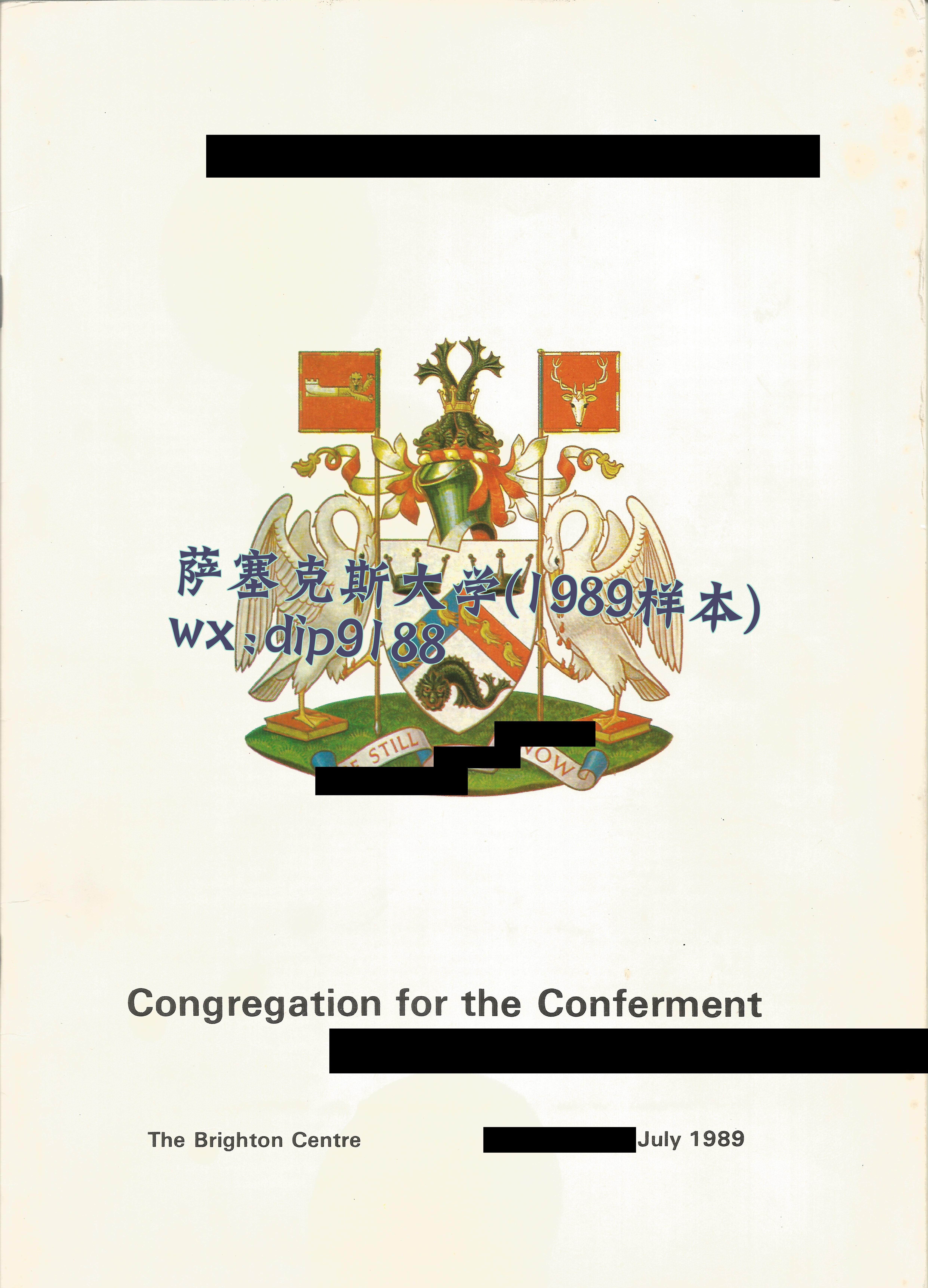 萨塞克斯大学学历1989毕业证样本图
