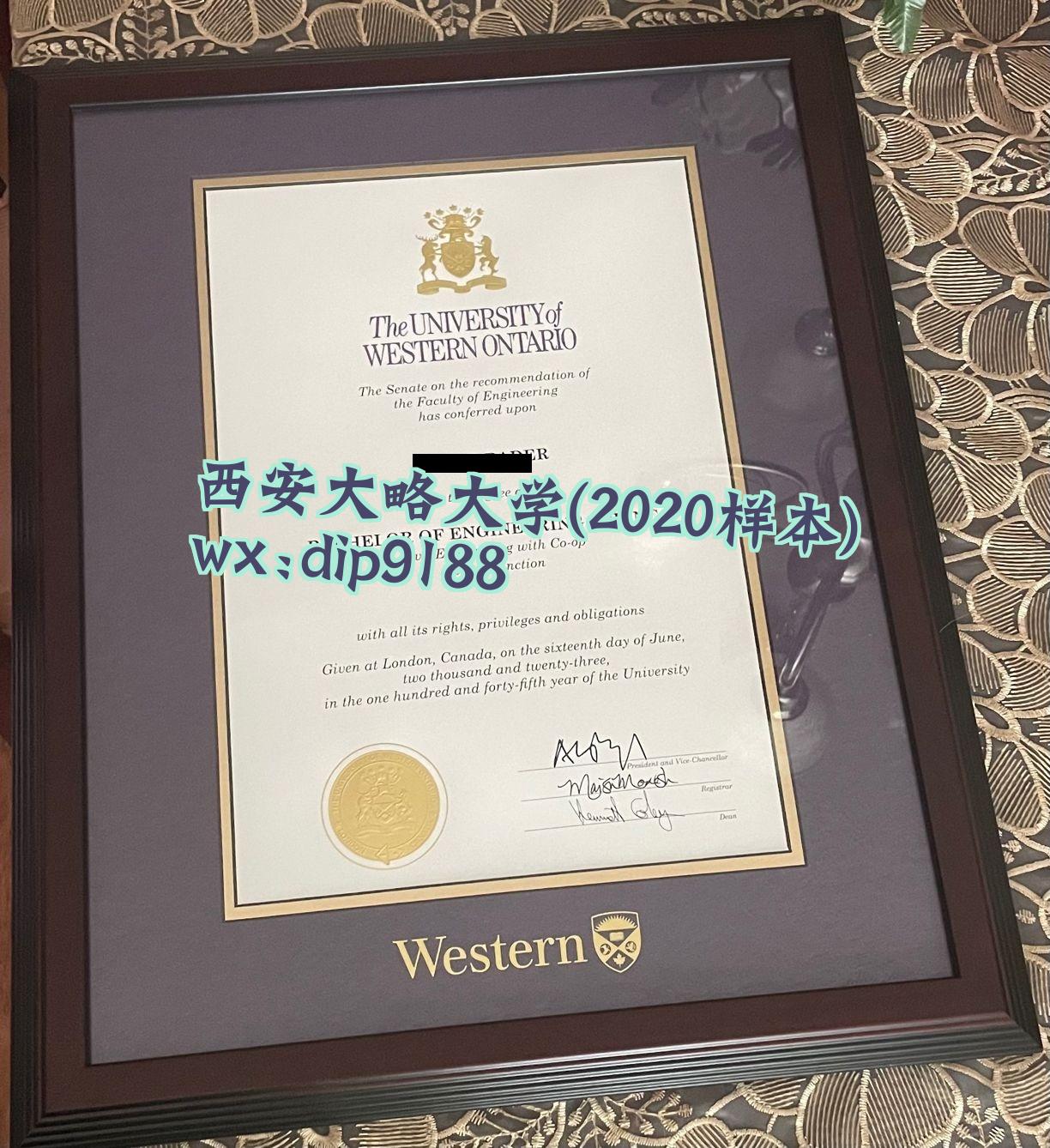 西安大略大学学历2020毕业证样本图