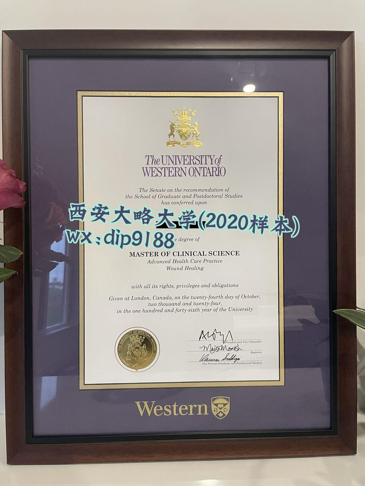 西安大略大学学历2020毕业证样本图