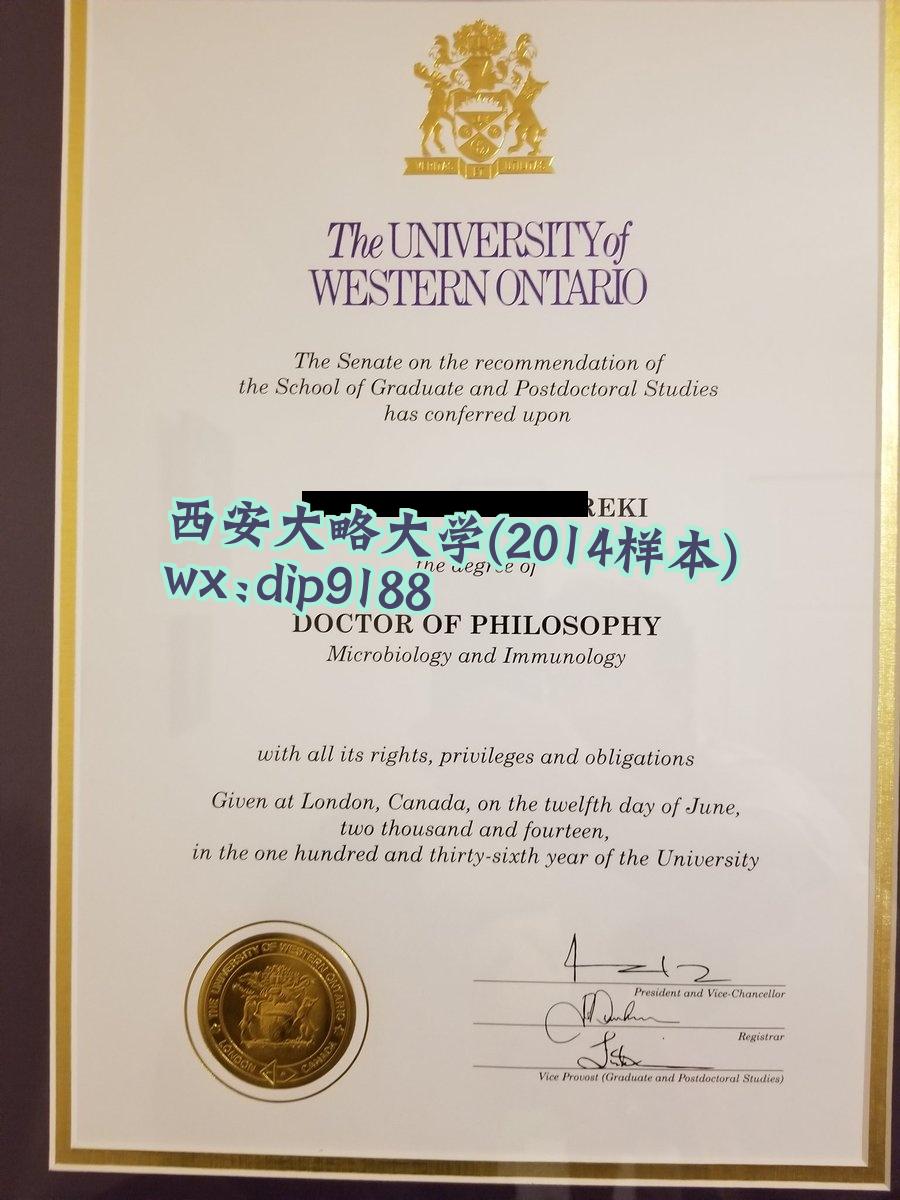 西安大略大学学历2014毕业证样本图