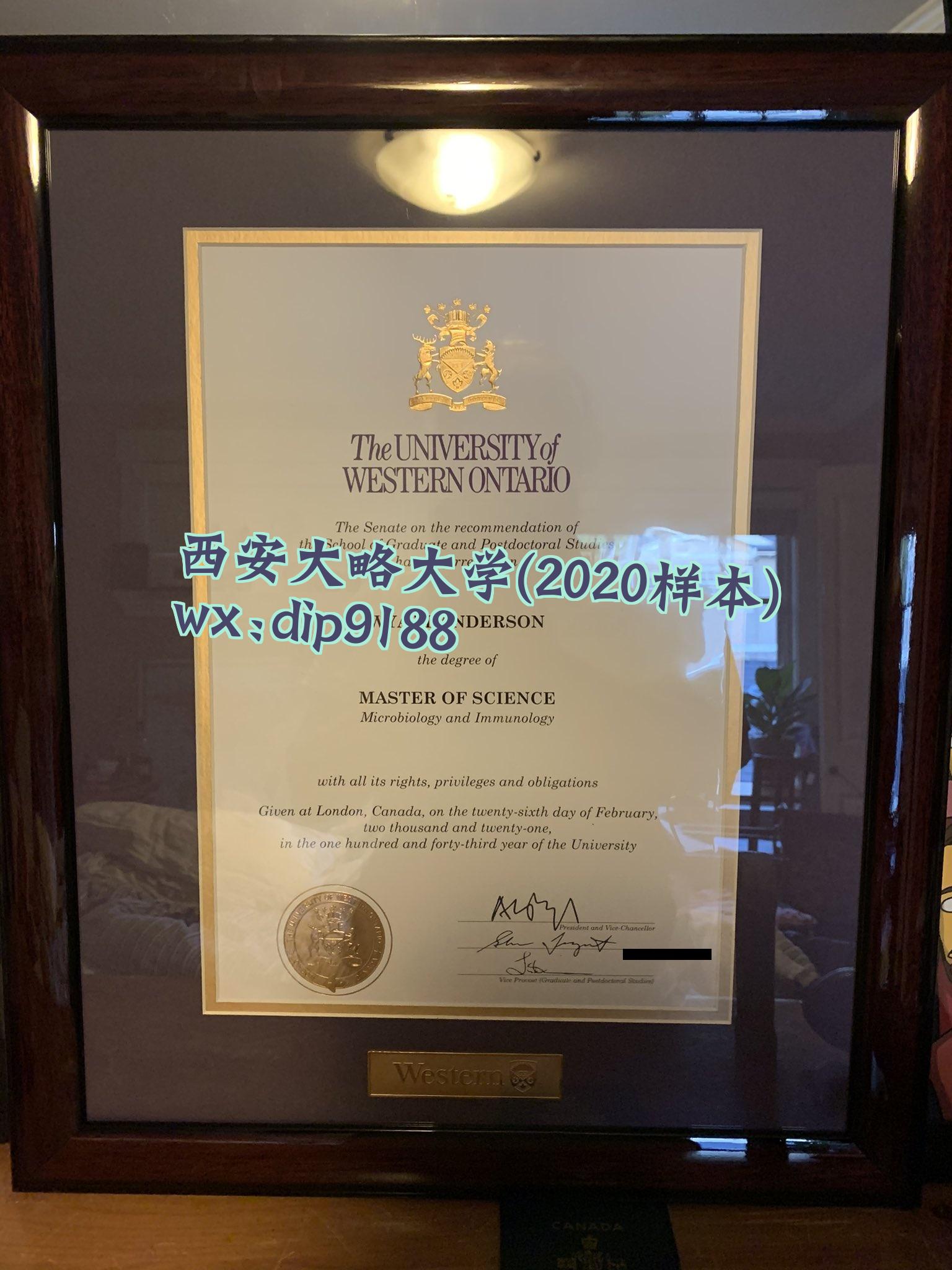 西安大略大学学历2020毕业证样本图