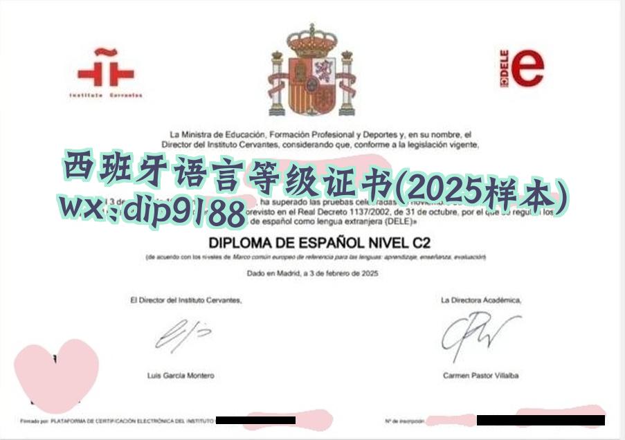 西班牙语言等级证书学历2025毕业证样本图