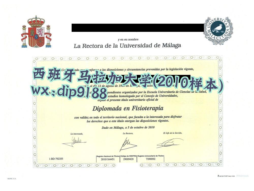 西班牙马拉加大学学历2010毕业证样本图