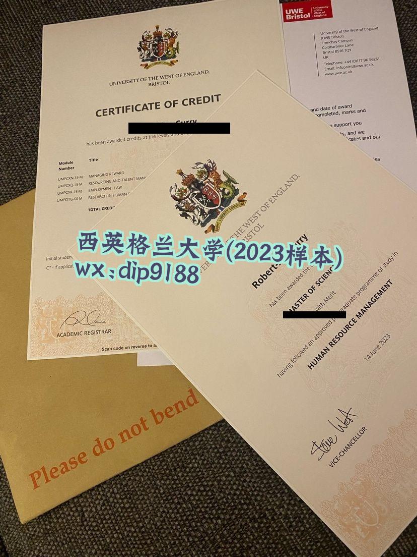 西英格兰大学学历2023毕业证样本图