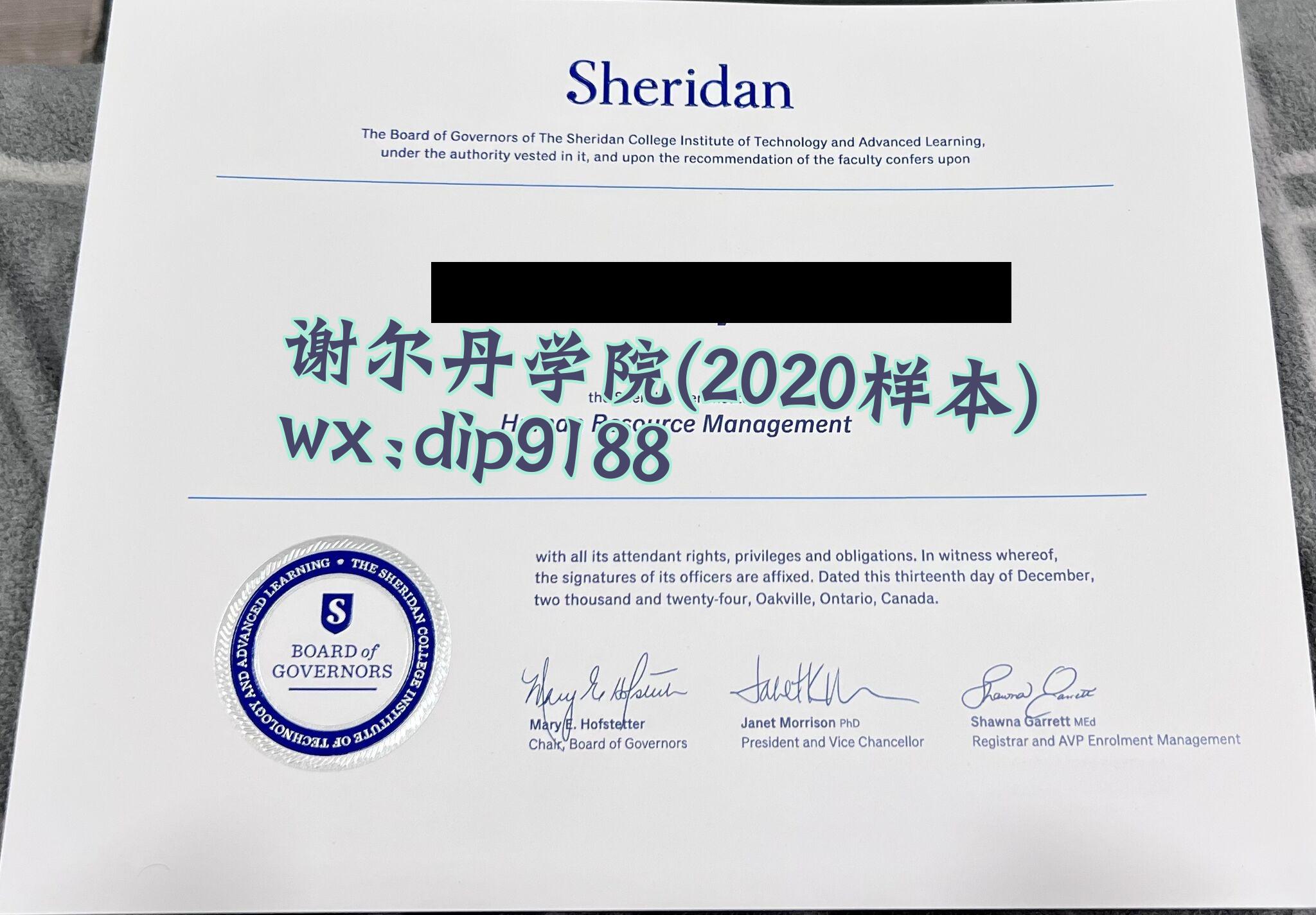 谢尔丹学院学历2020毕业证样本图