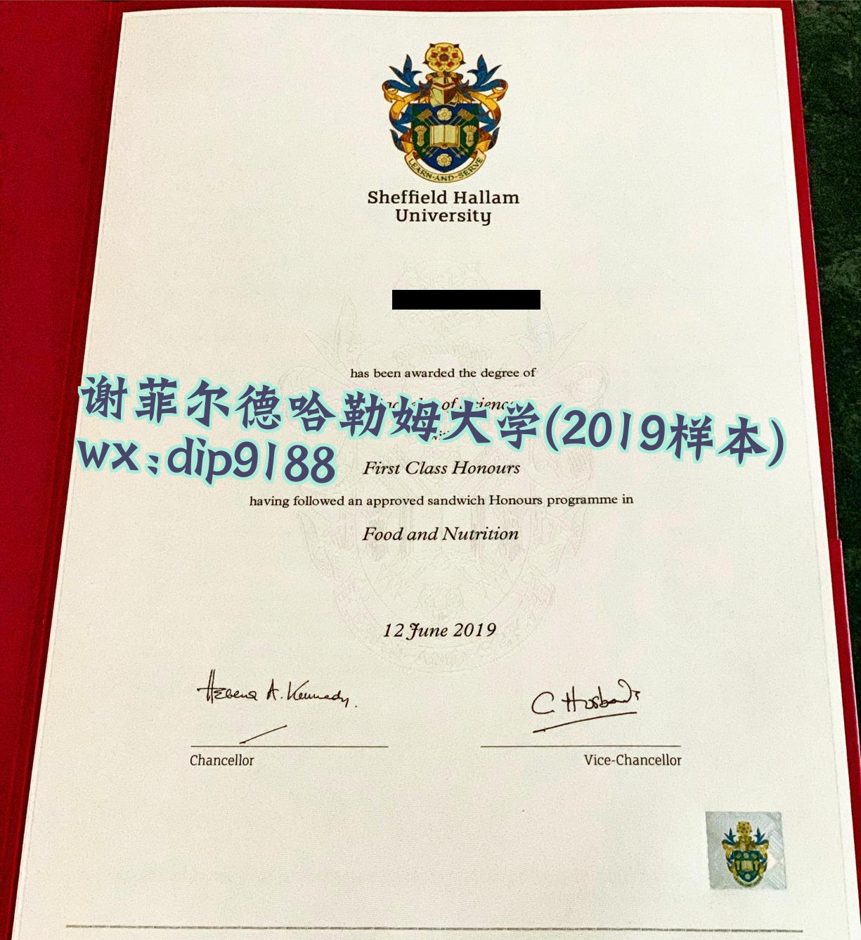 谢菲尔德哈勒姆大学学历2019毕业证样本图
