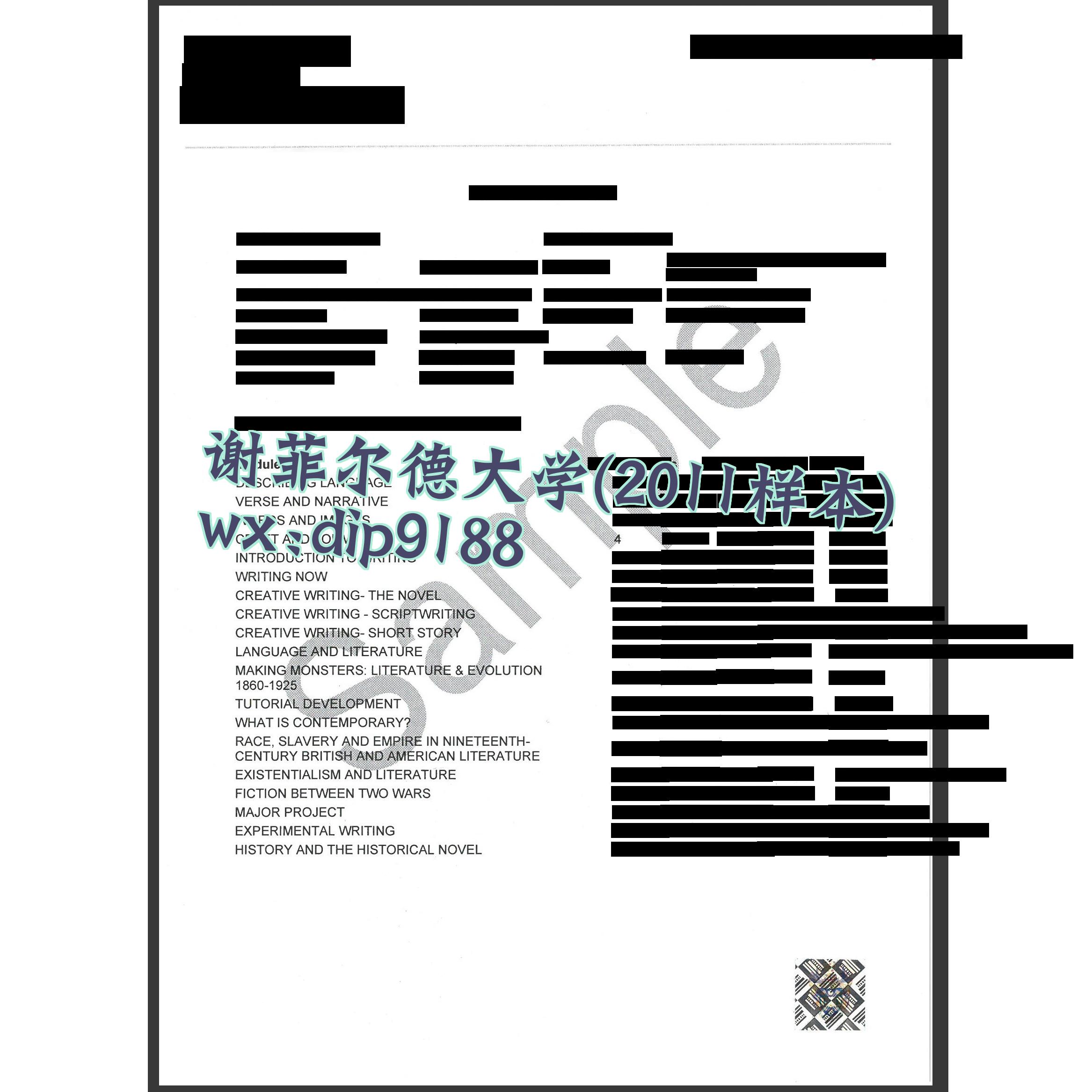 谢菲尔德大学学历2011毕业证样本图
