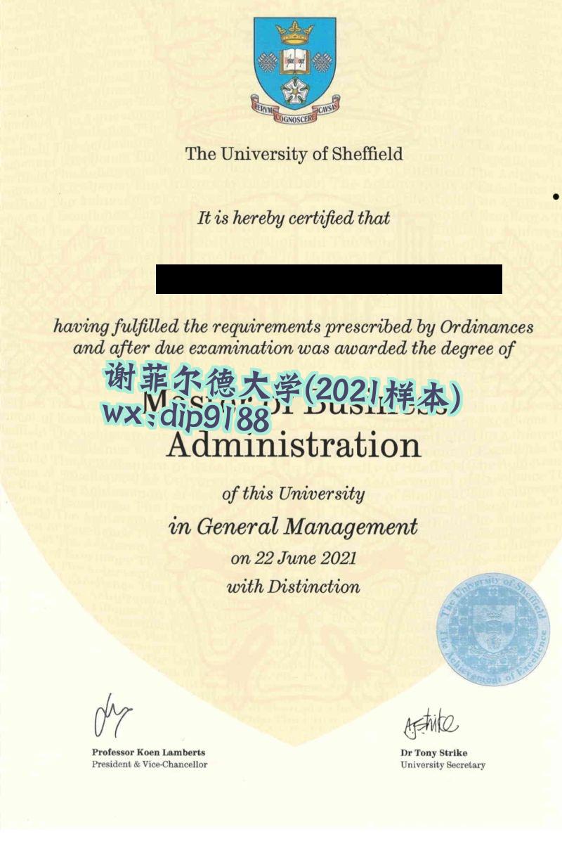 谢菲尔德大学学历2021毕业证样本图