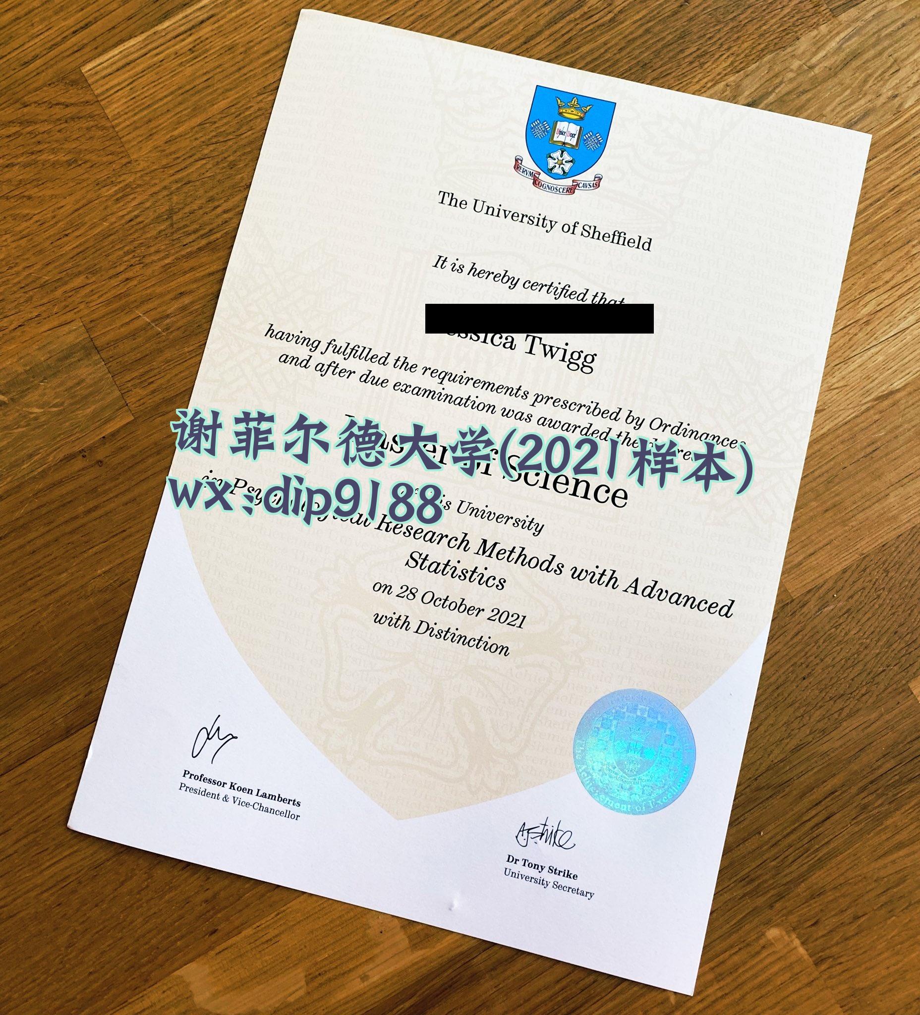 谢菲尔德大学学历2021毕业证样本图