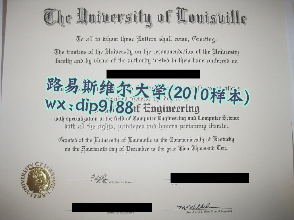 路易斯维尔大学学历2010毕业证样本图