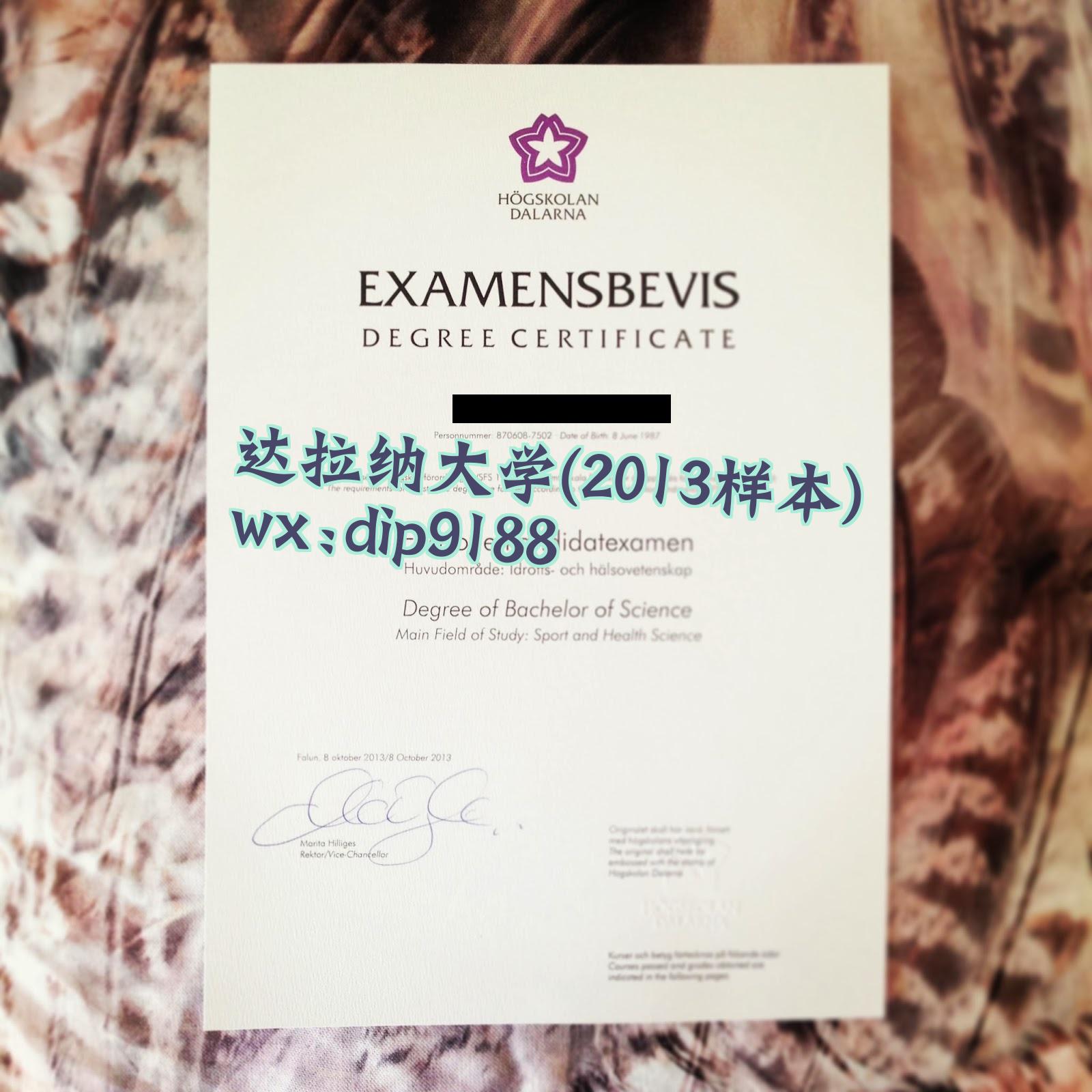 达拉纳大学学历2013毕业证样本图