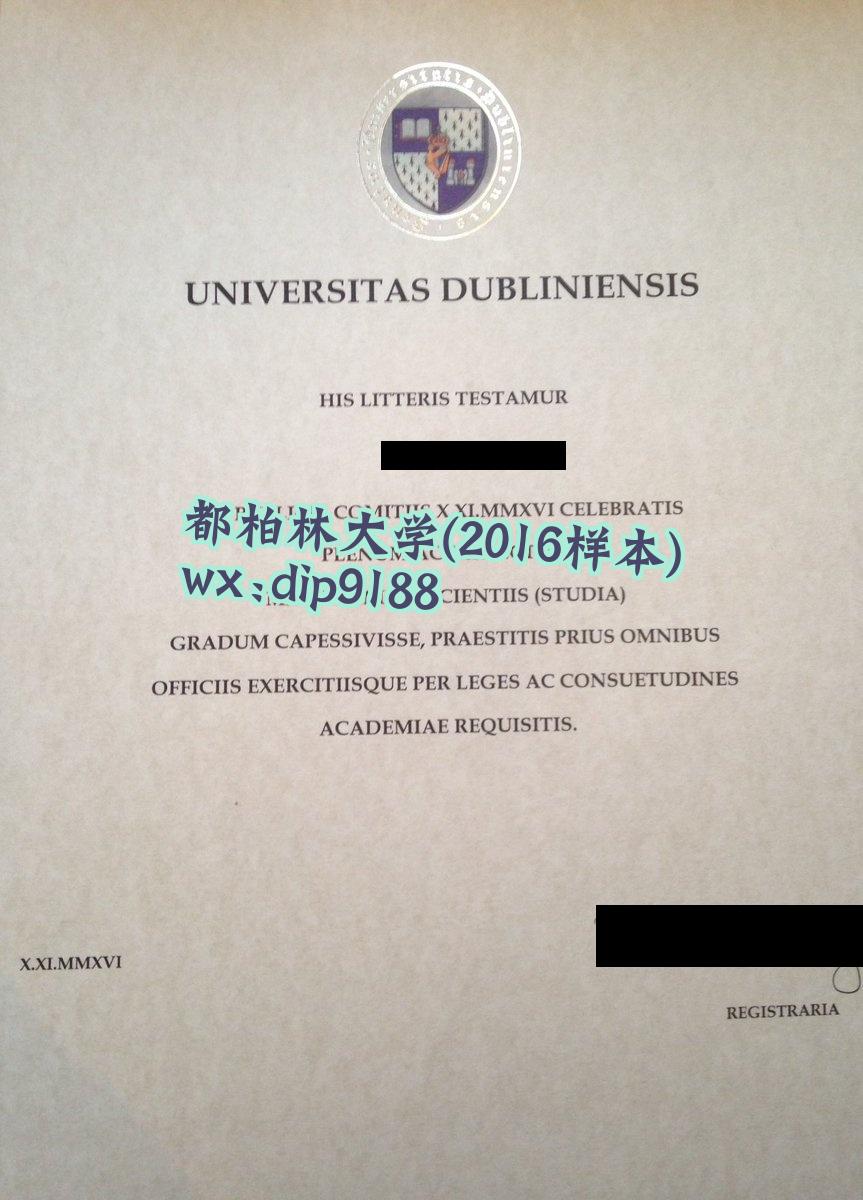 都柏林大学学历2016毕业证样本图