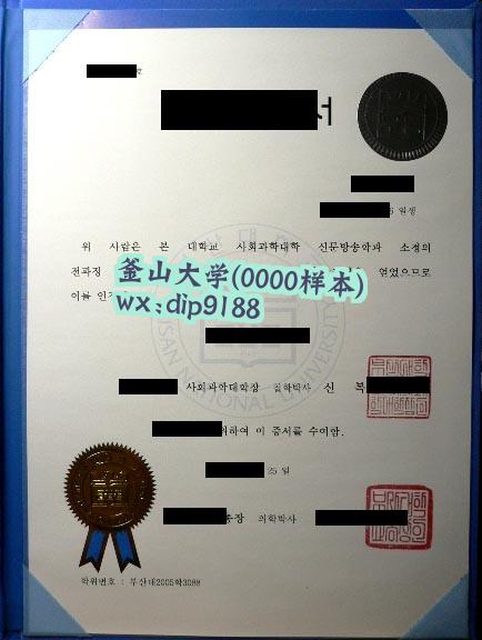 釜山大学学历0000毕业证样本图