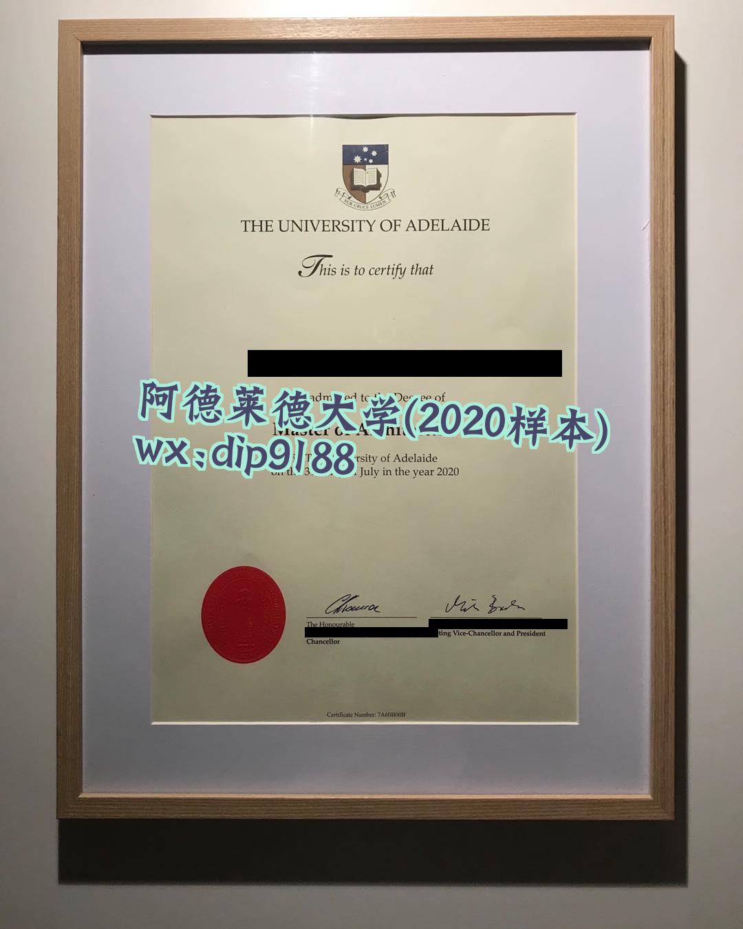 阿德莱德大学学历2020毕业证样本图