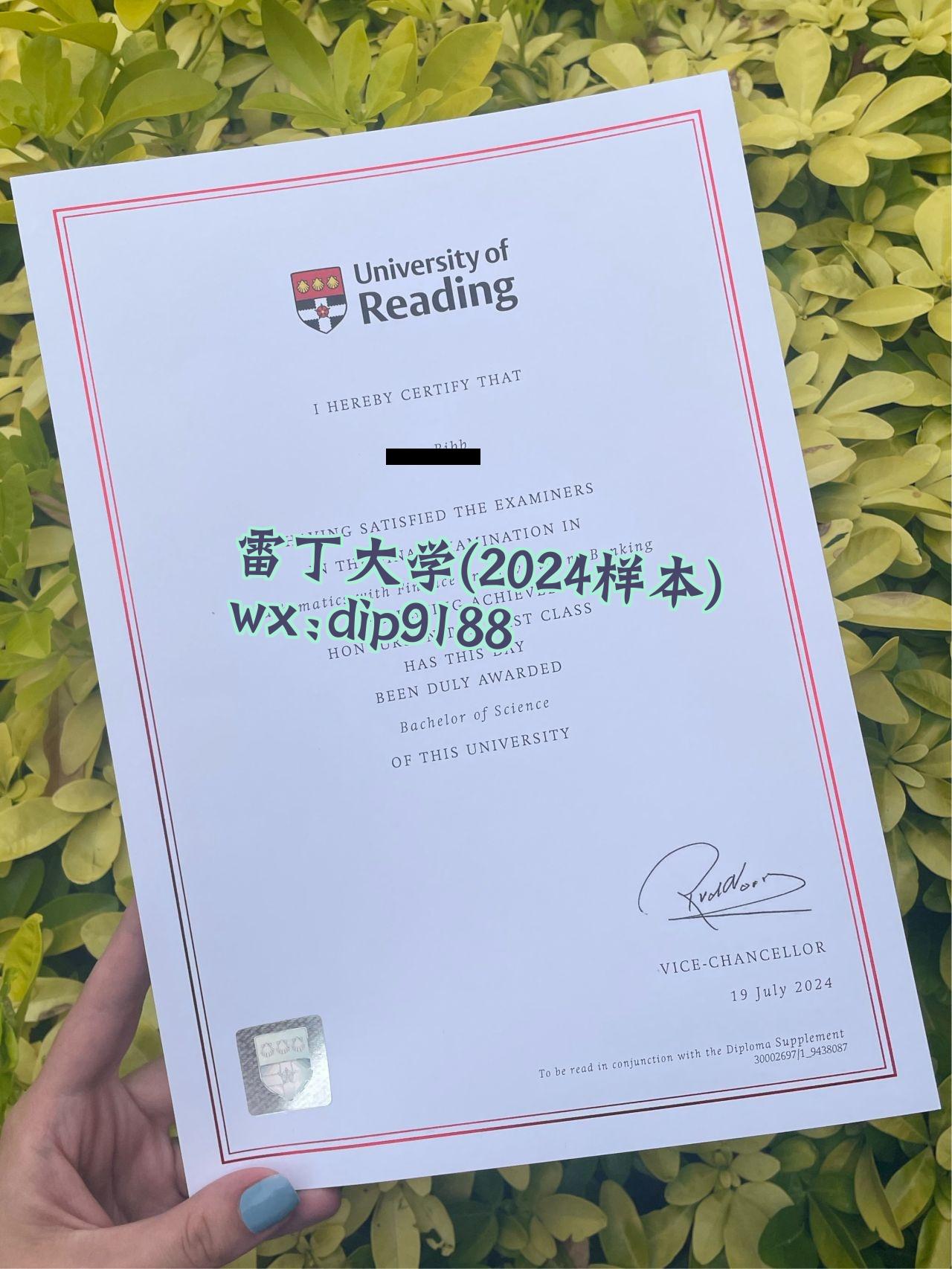 雷丁大学学历2024毕业证样本图