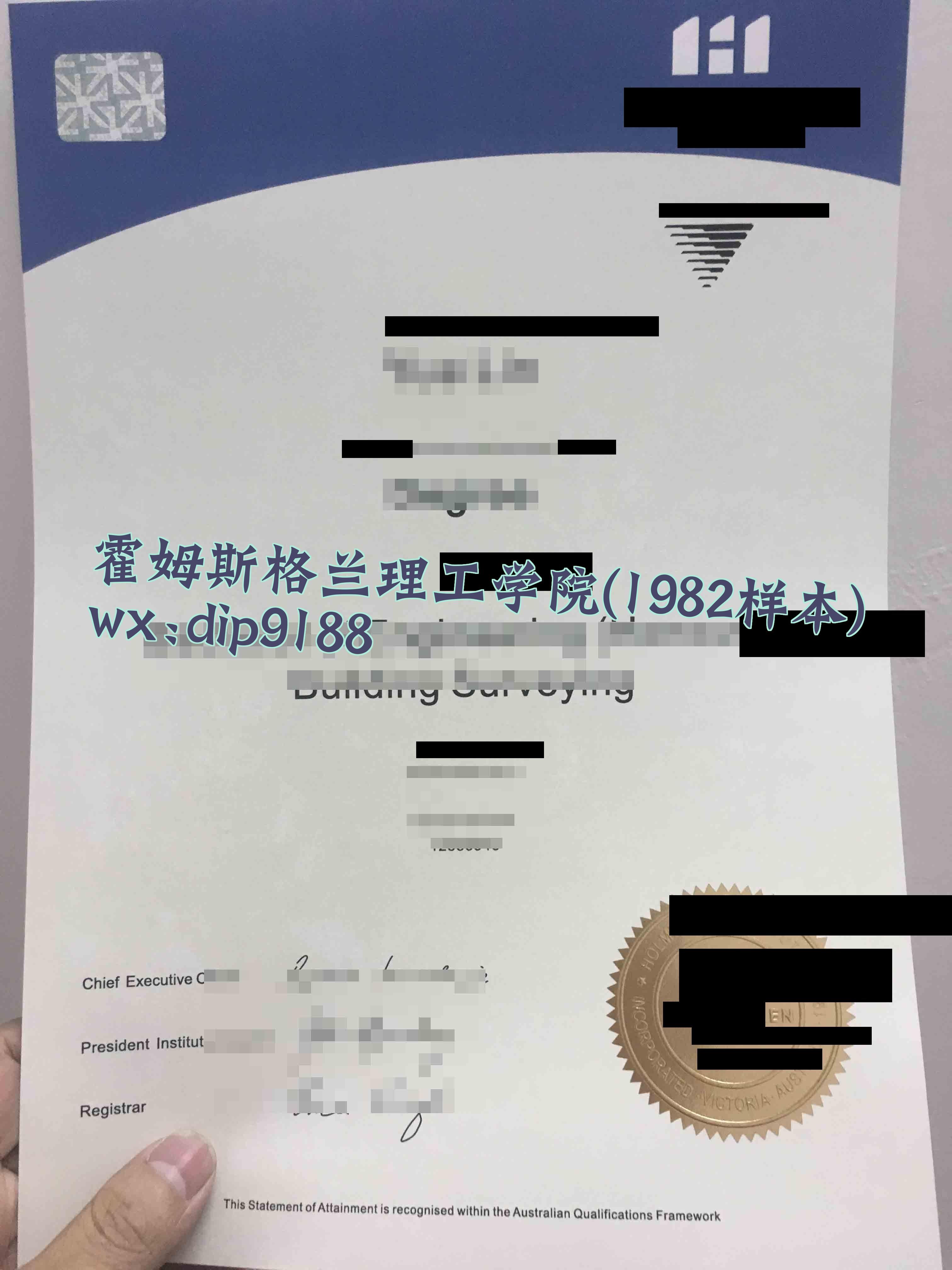霍姆斯格兰理工学院学历1982毕业证样本图