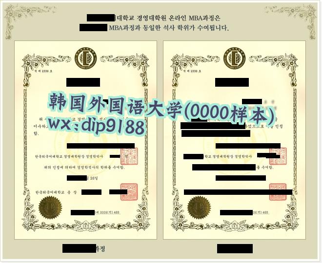 韩国外国语大学学历0000毕业证样本图