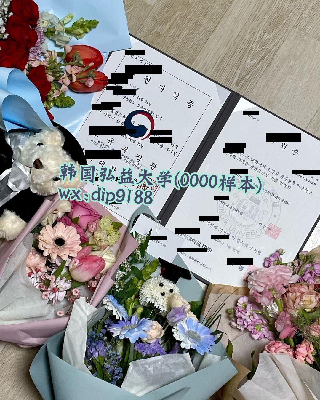韩国弘益大学学历0000毕业证样本图