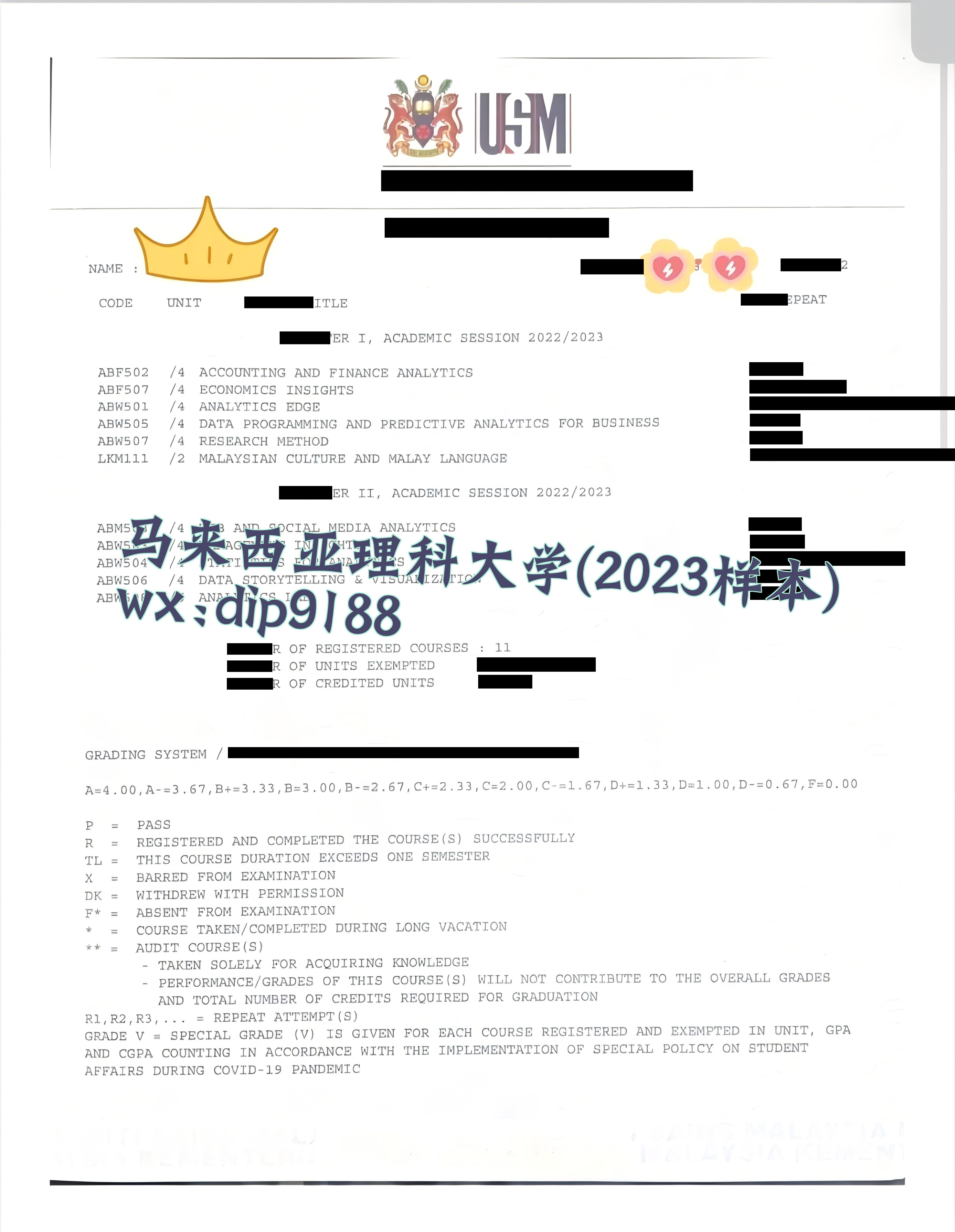 马来西亚理科大学学历2023毕业证样本图
