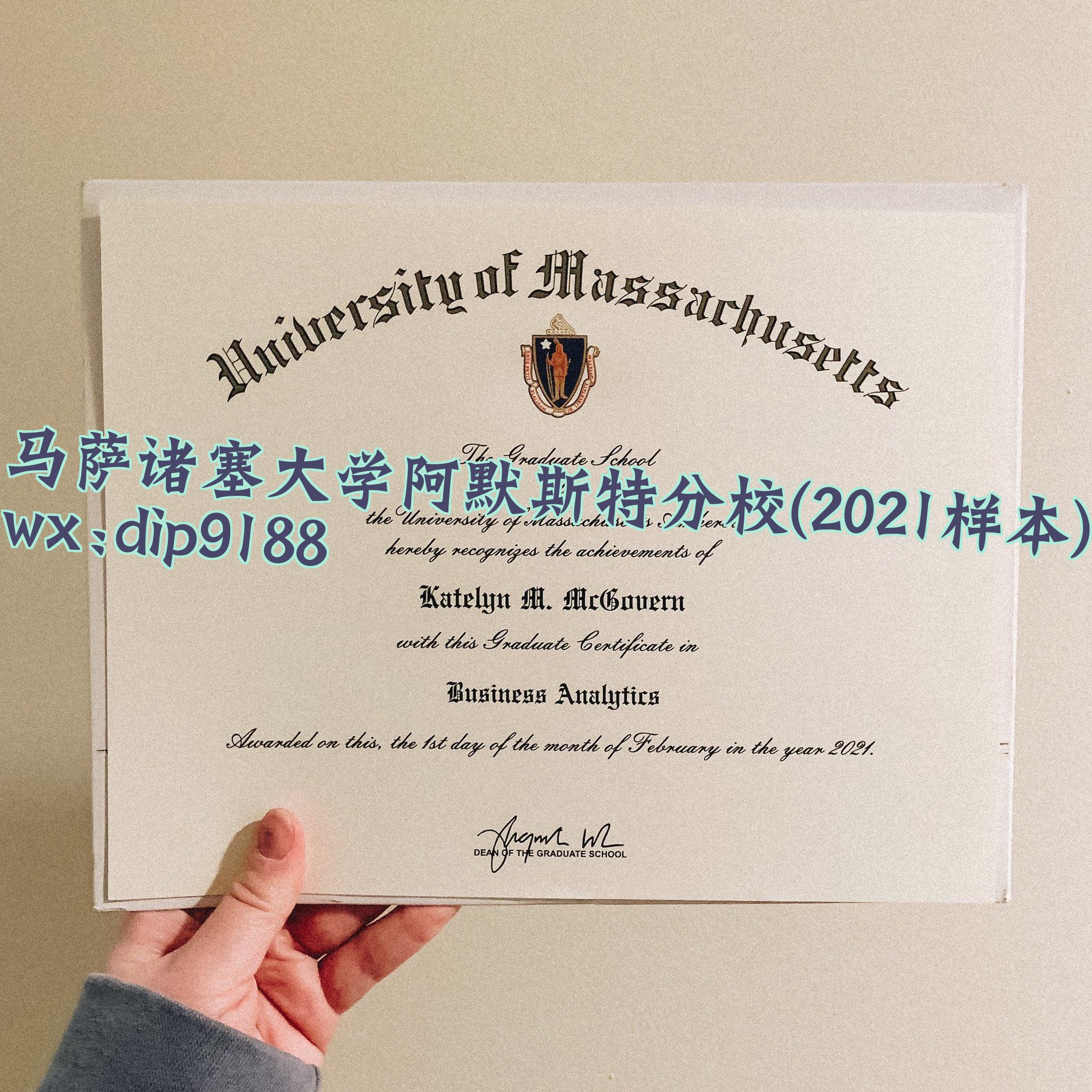 马萨诸塞大学阿默斯特分校学历2021毕业证样本图