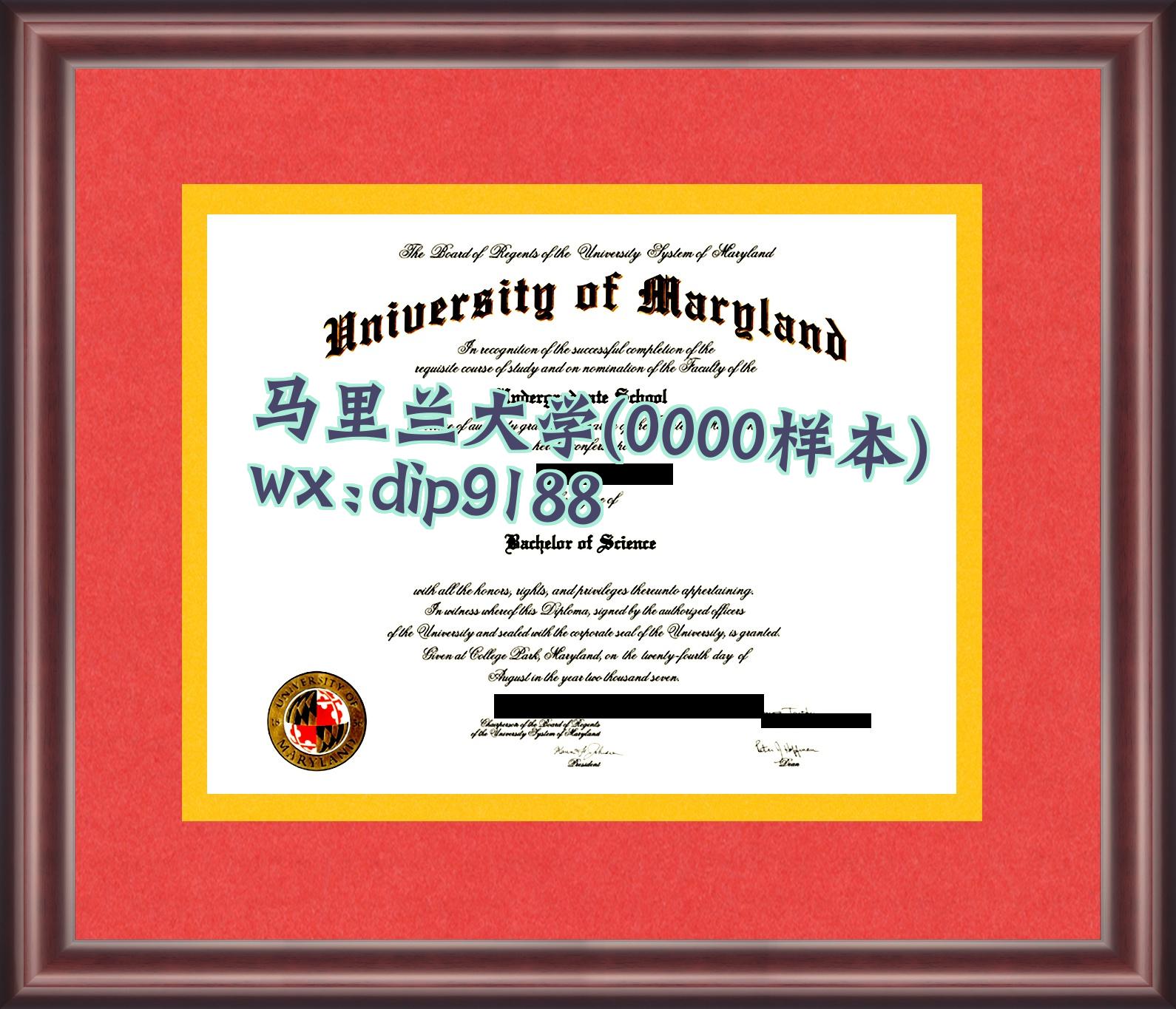 马里兰大学学历0000毕业证样本图