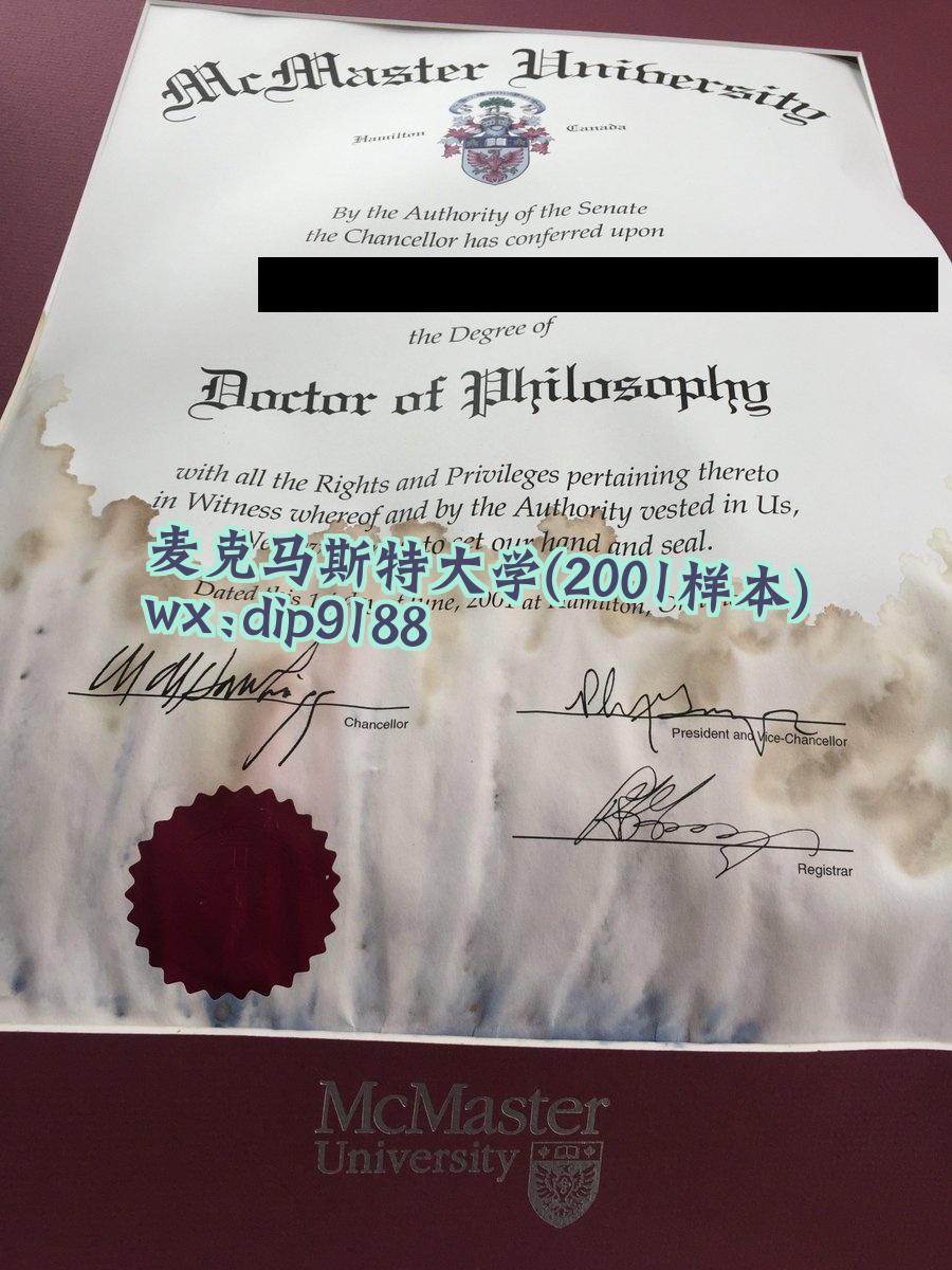 麦克马斯特大学学历2001毕业证样本图