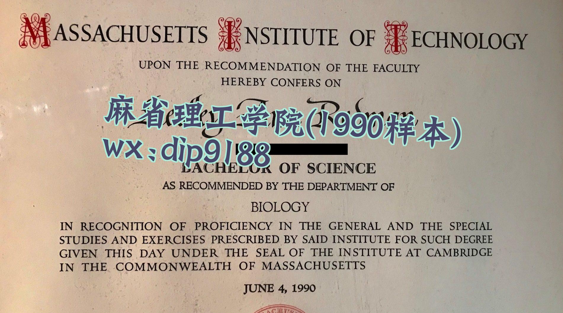 麻省理工学院学历1990毕业证样本图