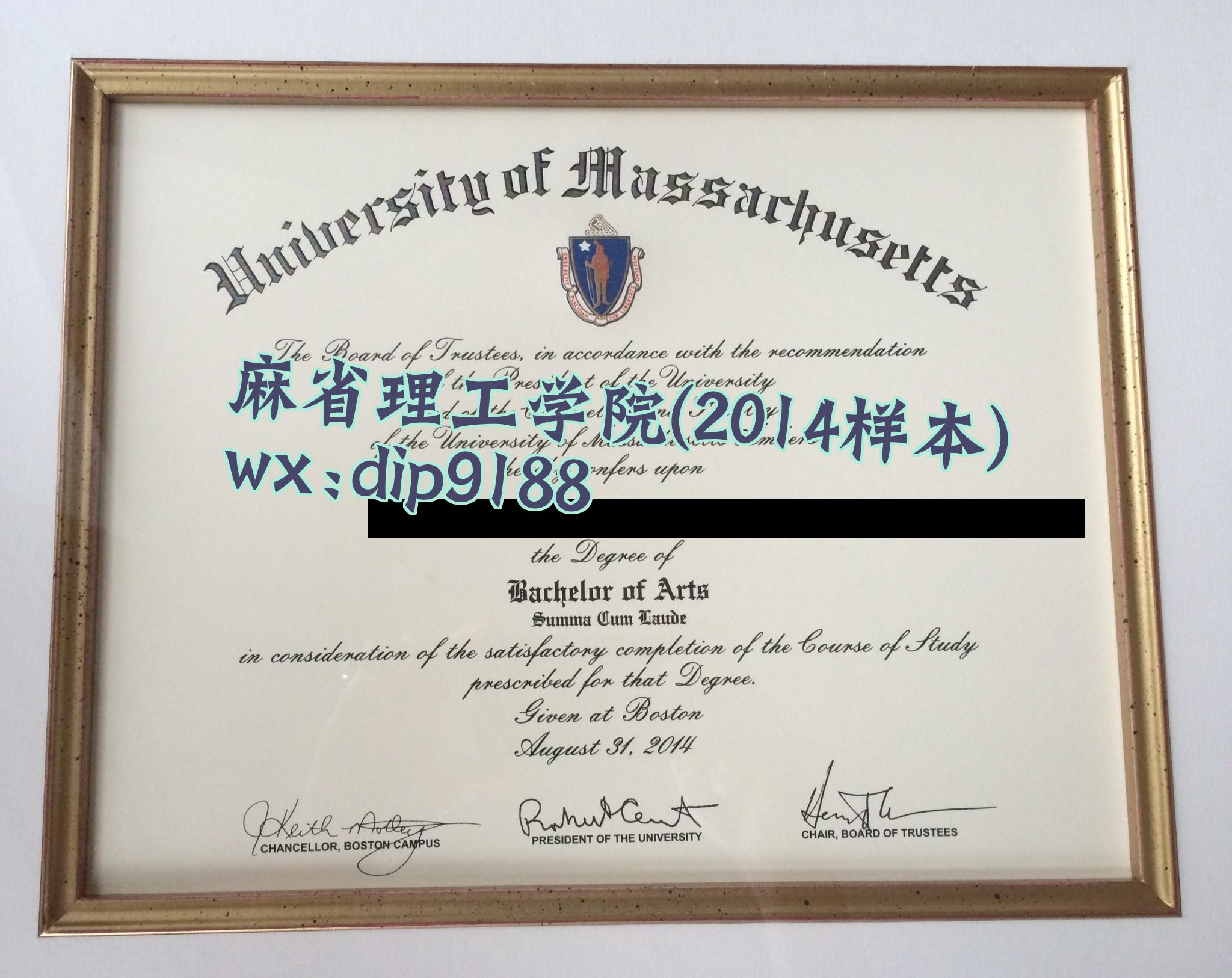 麻省理工学院学历2014毕业证样本图