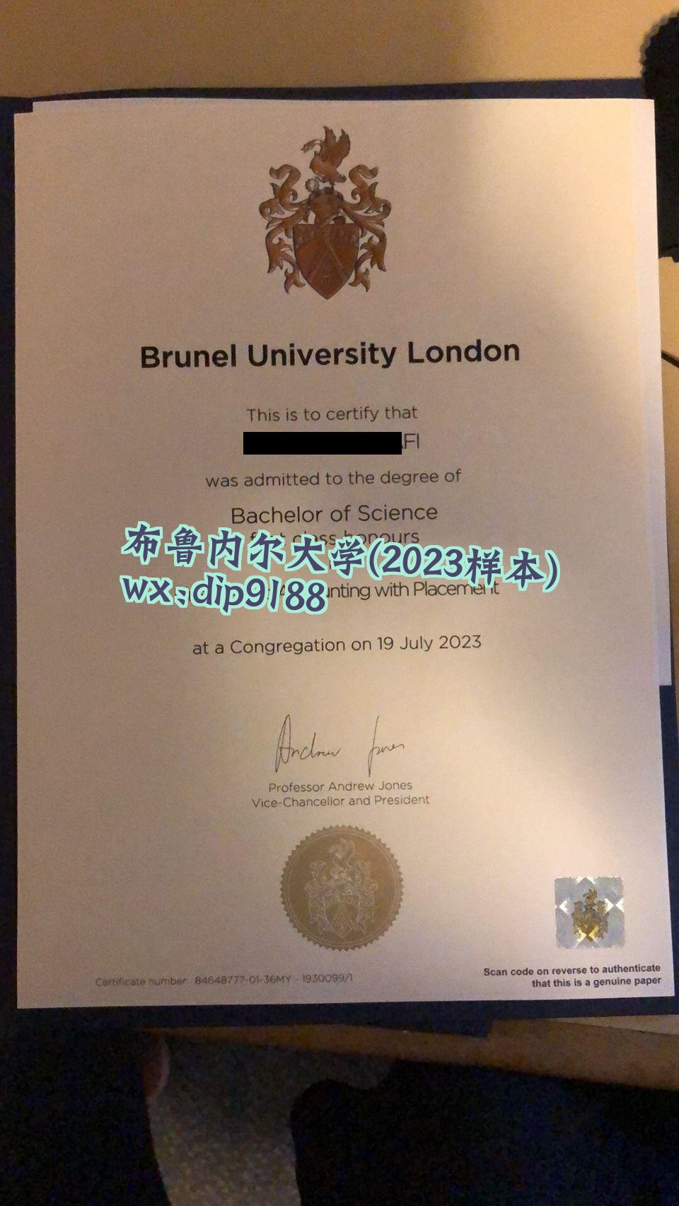 布鲁内尔大学学历2023毕业证样本图