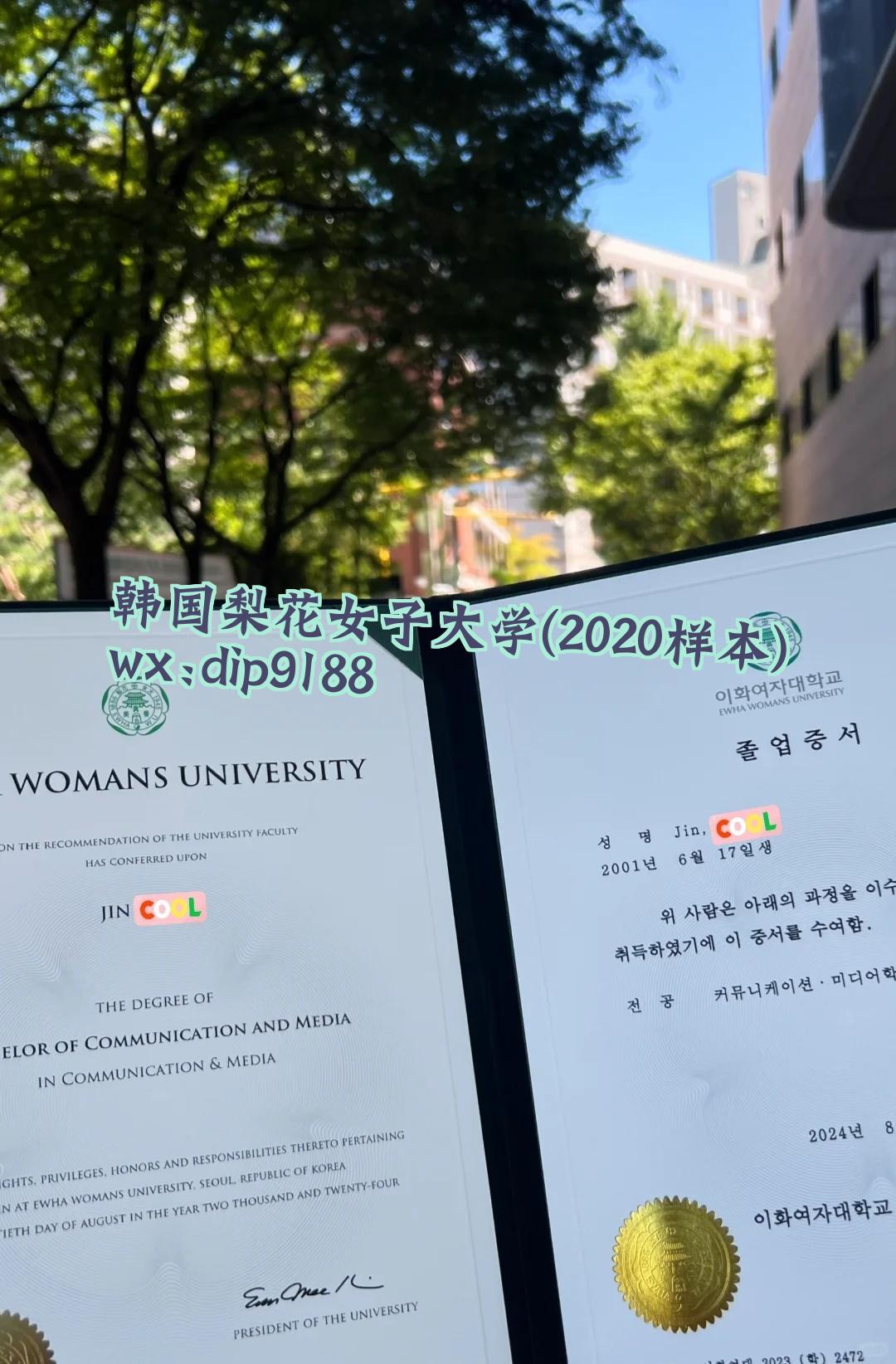 韩国梨花女子大学学历2020毕业证样本图