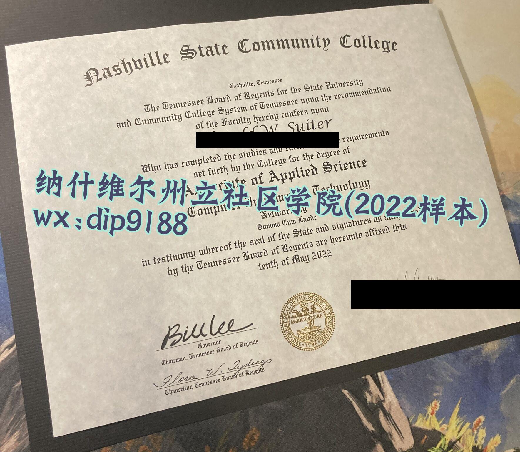 纳什维尔州立社区学院学历2022毕业证样本图