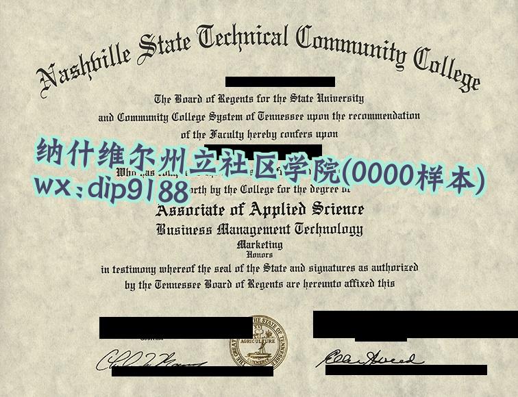 纳什维尔州立社区学院学历0000毕业证样本图