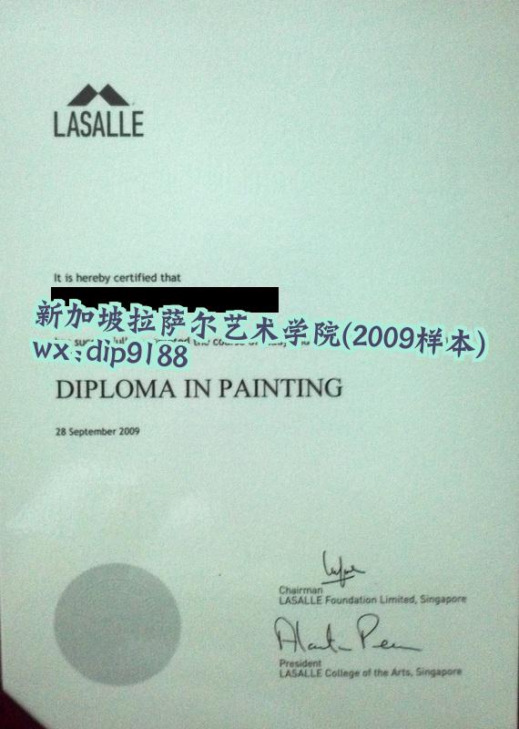 新加坡拉萨尔艺术学院学历2009毕业证样本图