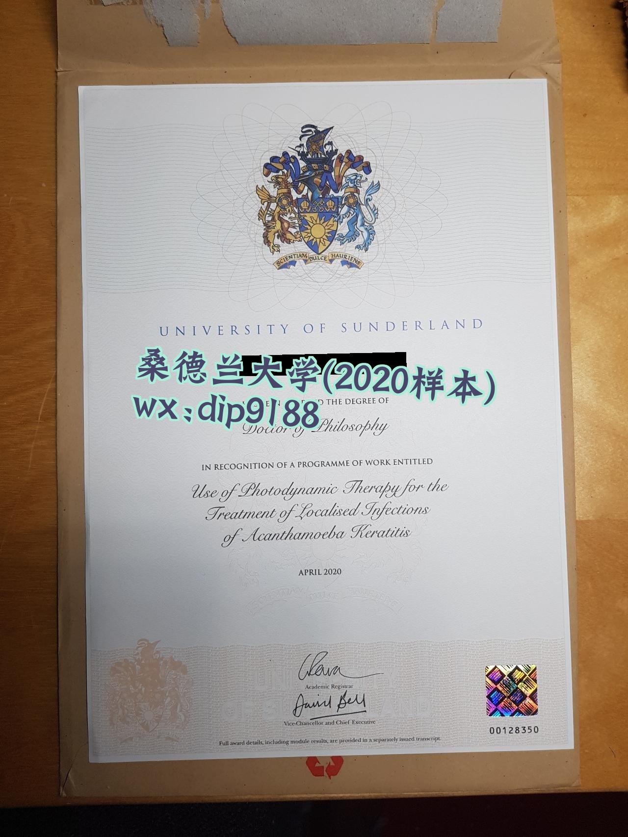 桑德兰大学学历2020毕业证样本图