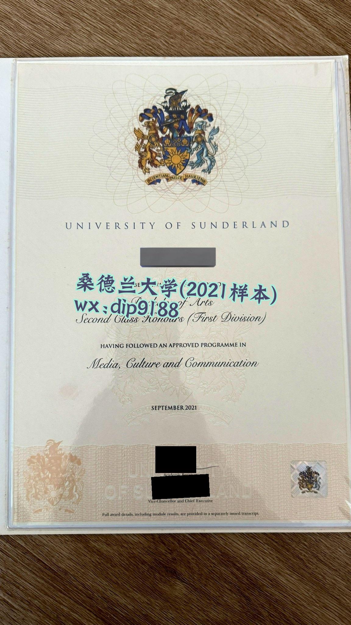 桑德兰大学学历2021毕业证样本图