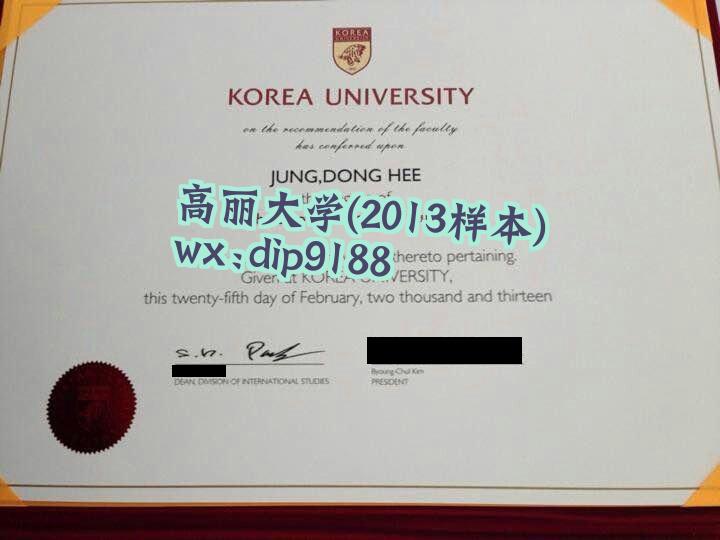 高丽大学学历2013毕业证样本图