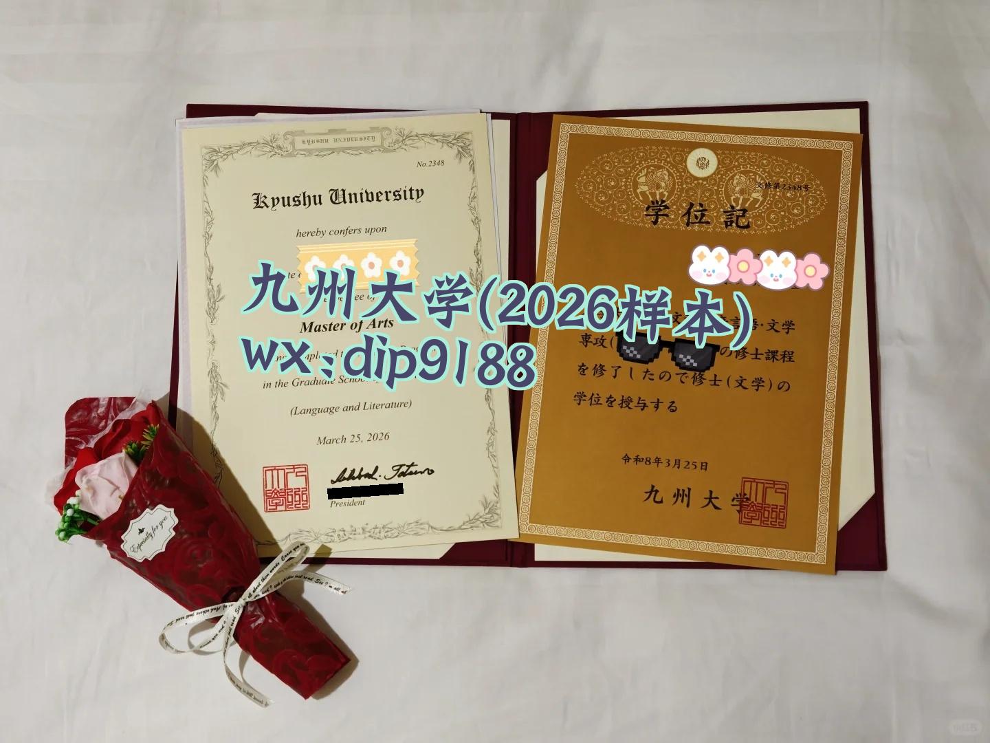 九州大学学历2026毕业证样本图