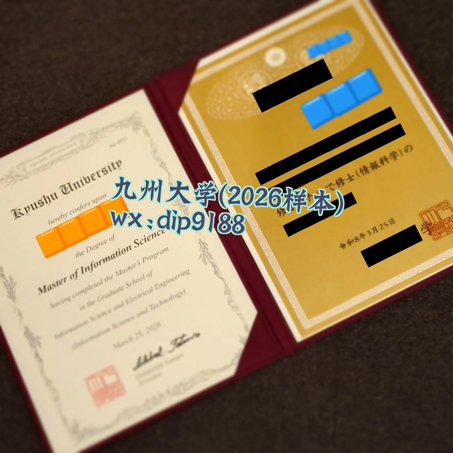 九州大学学历2026毕业证样本图