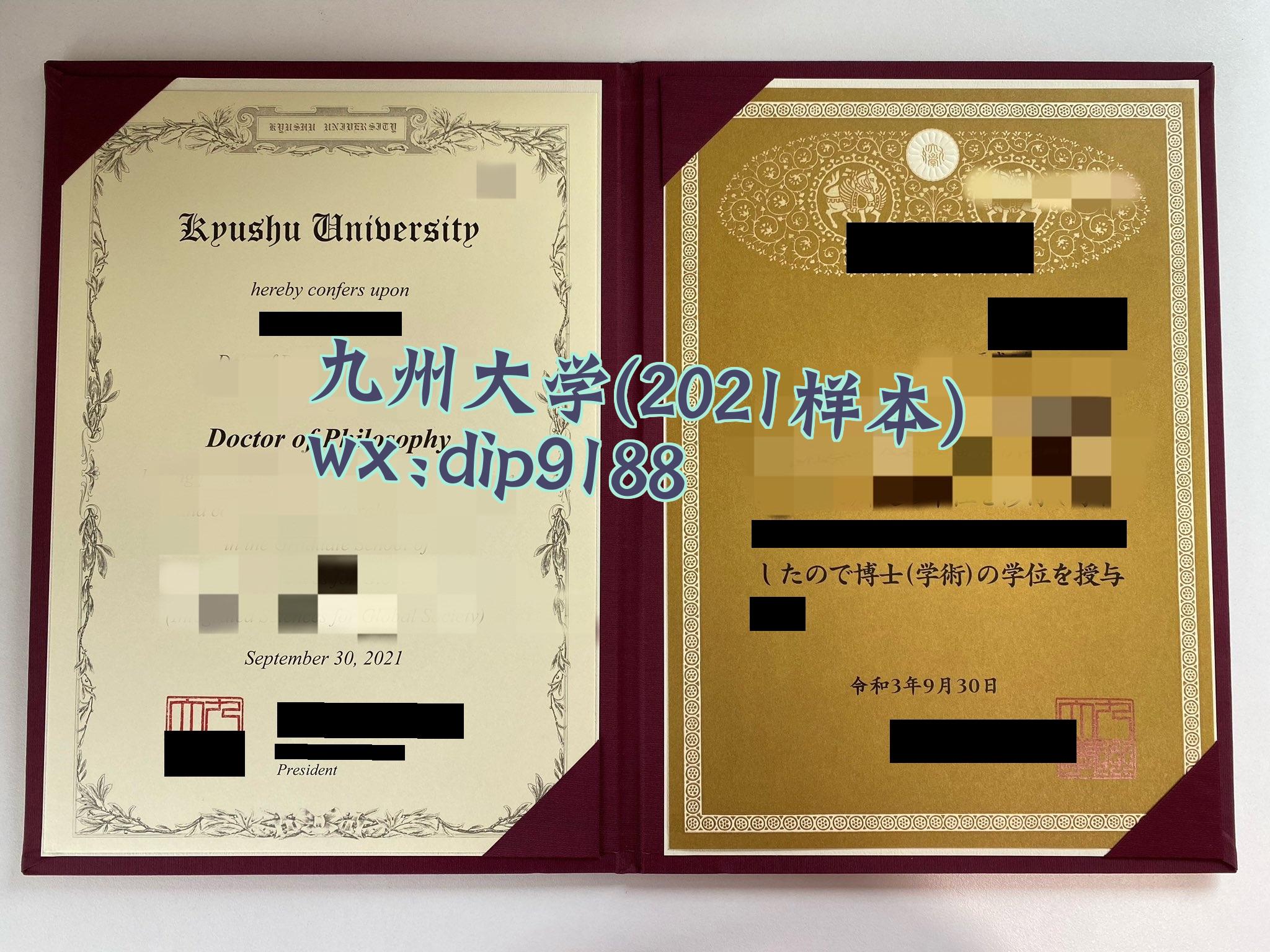 九州大学学历2021毕业证样本图