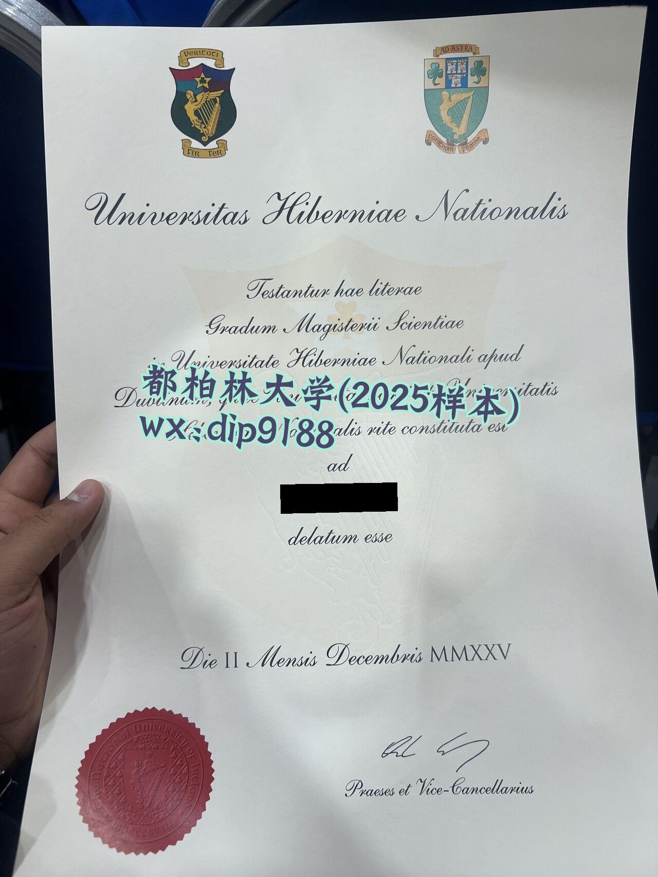 都柏林大学学历2025毕业证样本图